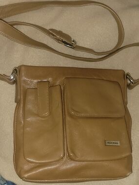 Pelle Studio Wilsons Leather Tan Crossbody Bag with Front Pockets
